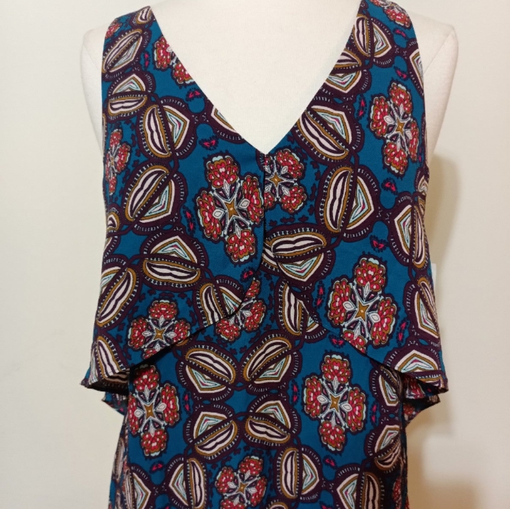 Chelsea28 Sleeveless Ruffle Open Back TankSize Medium